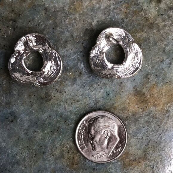 Pave Knotted Stud Earrings, Vintage - Picture 4 of 4